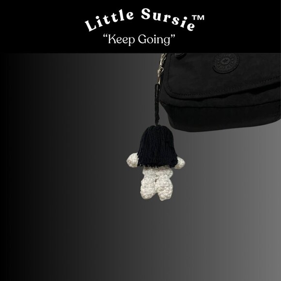 Handmade Crocheted Cotton Semicolon Amigurumi Purse Charm, Phone Charm, Keychain - Picture 4 of 9